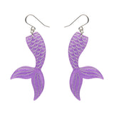 Mermaid Tail Drop Earrings - Violet