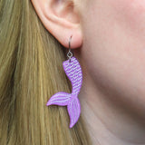 Mermaid Tail Drop Earrings - Violet