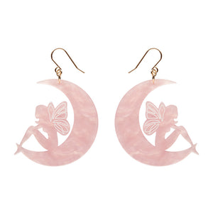 Fairy Moon Drop Earrings - Pink