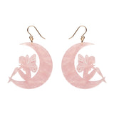 Fairy Moon Drop Earrings - Pink