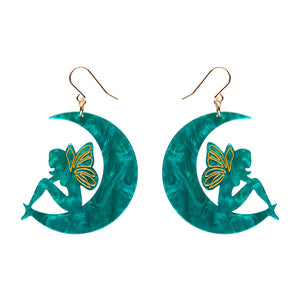 Fairy Moon Drop Earrings - Mint