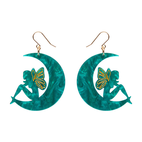 Fairy Moon Drop Earrings - Mint