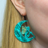 Fairy Moon Drop Earrings - Mint