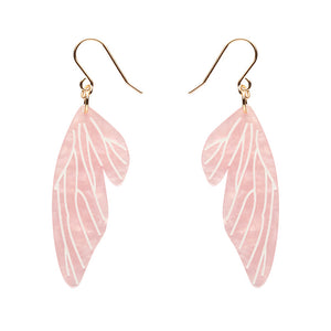 Fairy Wings Drop Earrings - Pink