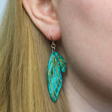 Fairy Wings Drop Earrings - Mint