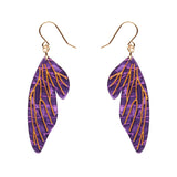 Fairy Wings Drop Earrings - Purple