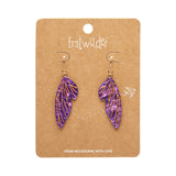 Fairy Wings Drop Earrings - Purple