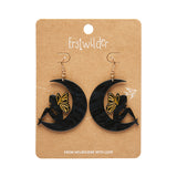 Fairy Moon Drop Earrings - Black