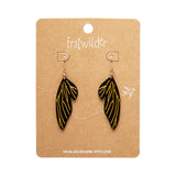 Fairy Wing Drop Earrings - Black