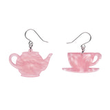 Tea Set Drop Earrings - Pink