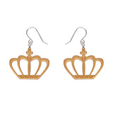 Royal Crown Drop Earrings - Gold