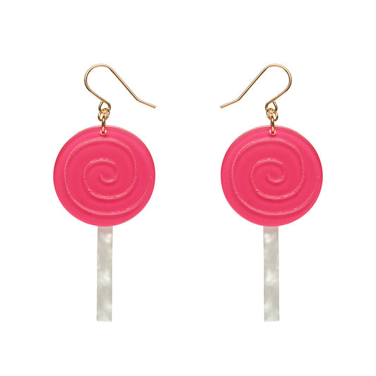 Lollypop Drop Earrings - Magenta