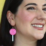 Lollypop Drop Earrings - Magenta