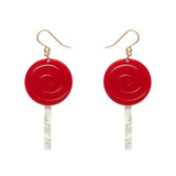 Lollypop Drop Earrings - Red