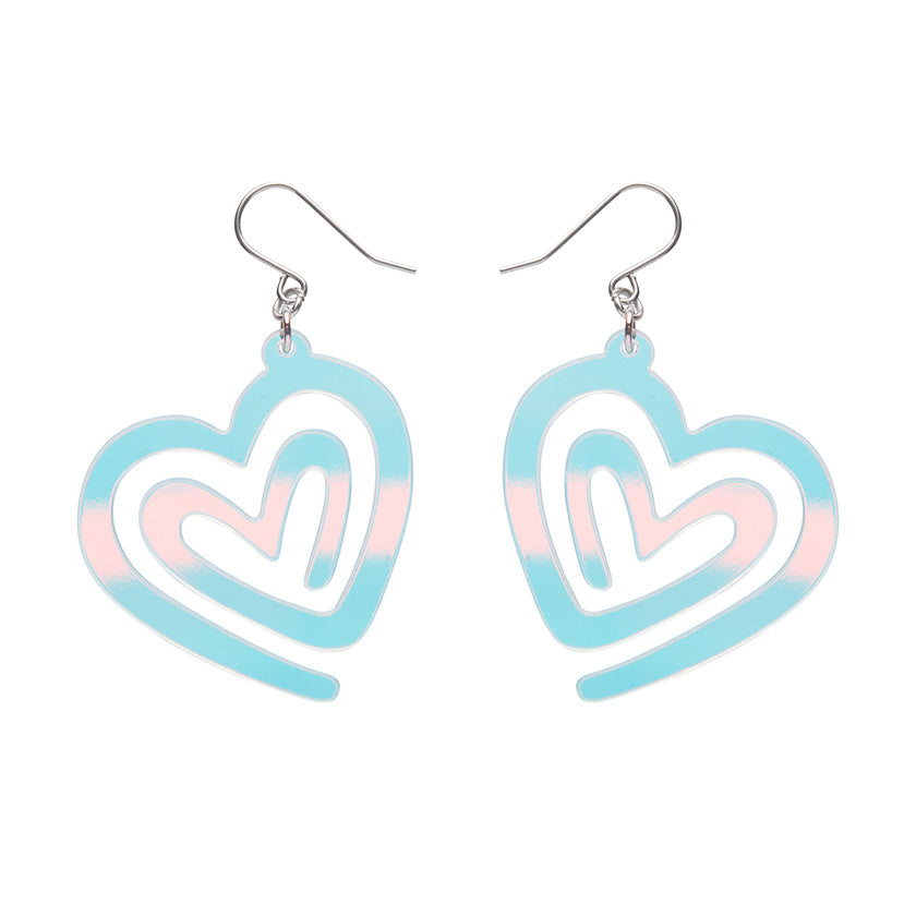Heart Maze Drop Earrings - Iridescent