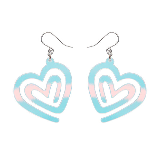 Heart Maze Drop Earrings - Iridescent