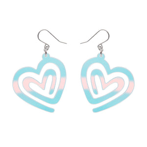 Heart Maze Drop Earrings - Iridescent