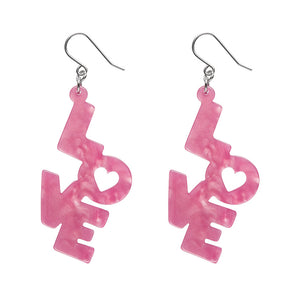 LOVE Ripple Drop Earrings - Pink