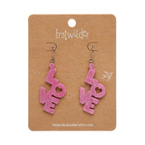 LOVE Ripple Drop Earrings - Pink