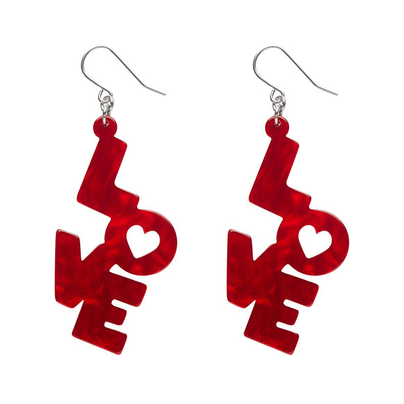 LOVE Ripple Drop Earrings - Red