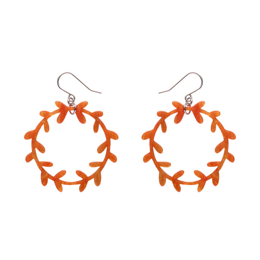 Wreath Drop Earrings – Orange