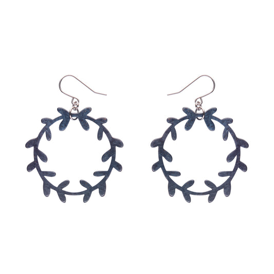 Wreath Drop Earrings – Navy