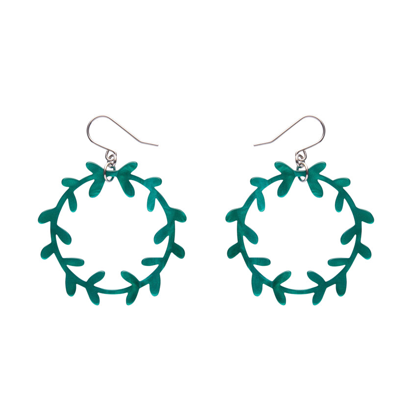 Wreath Drop Earrings – Teal