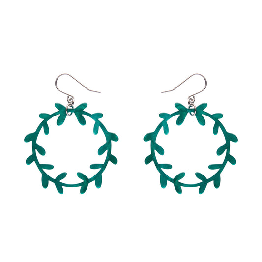 Wreath Drop Earrings – Teal