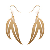 Gum Leaf Drop Earrings - Gold