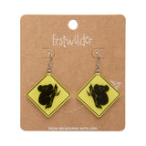 Koala Sign Drop Earrings - Yellow