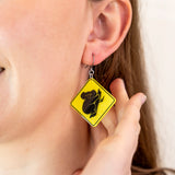 Koala Sign Drop Earrings - Yellow