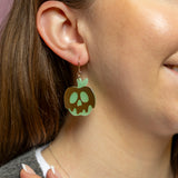 Poison Apple Drop Earrings - Glow in the Dark and Gold