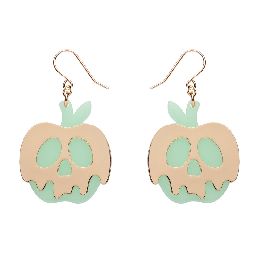 Poison Apple Drop Earrings - Glow in the Dark and Gold