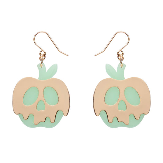 Poison Apple Drop Earrings - Glow in the Dark and Gold