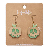 Poison Apple Drop Earrings - Glow in the Dark and Gold