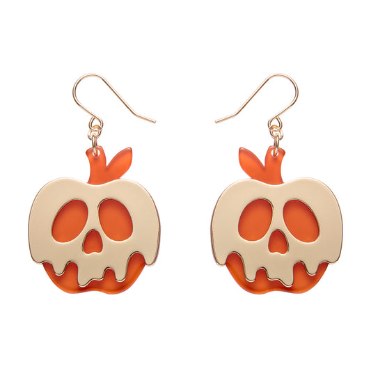 Poison Apple Drop Earrings - Orange and Gold