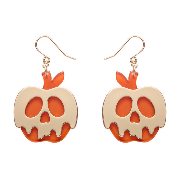 Poison Apple Drop Earrings - Orange and Gold