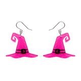 Witch's Hat Drop Earrings - Pink