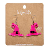 Witch's Hat Drop Earrings - Pink