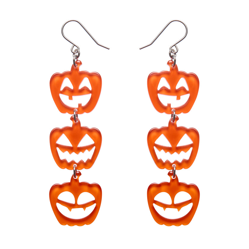 Halloween Pumpkins Drop Earrings - Orange
