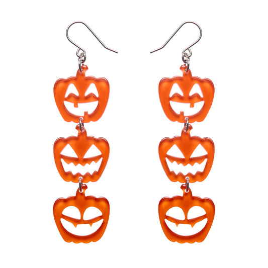 Halloween Pumpkins Drop Earrings - Orange
