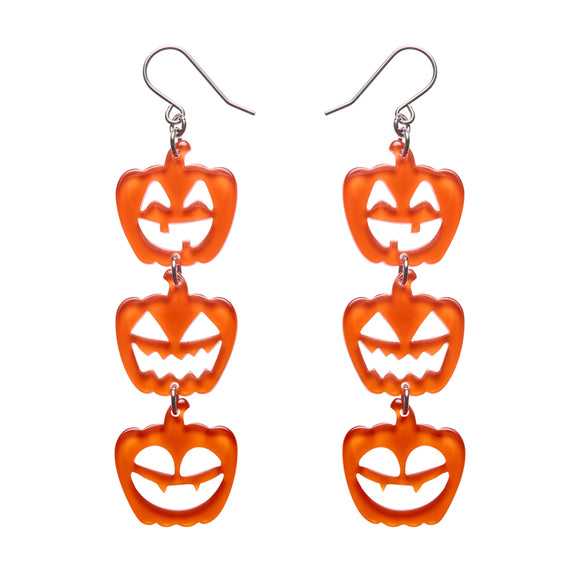 Halloween Pumpkins Drop Earrings - Orange