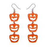 Halloween Pumpkins Drop Earrings - Orange