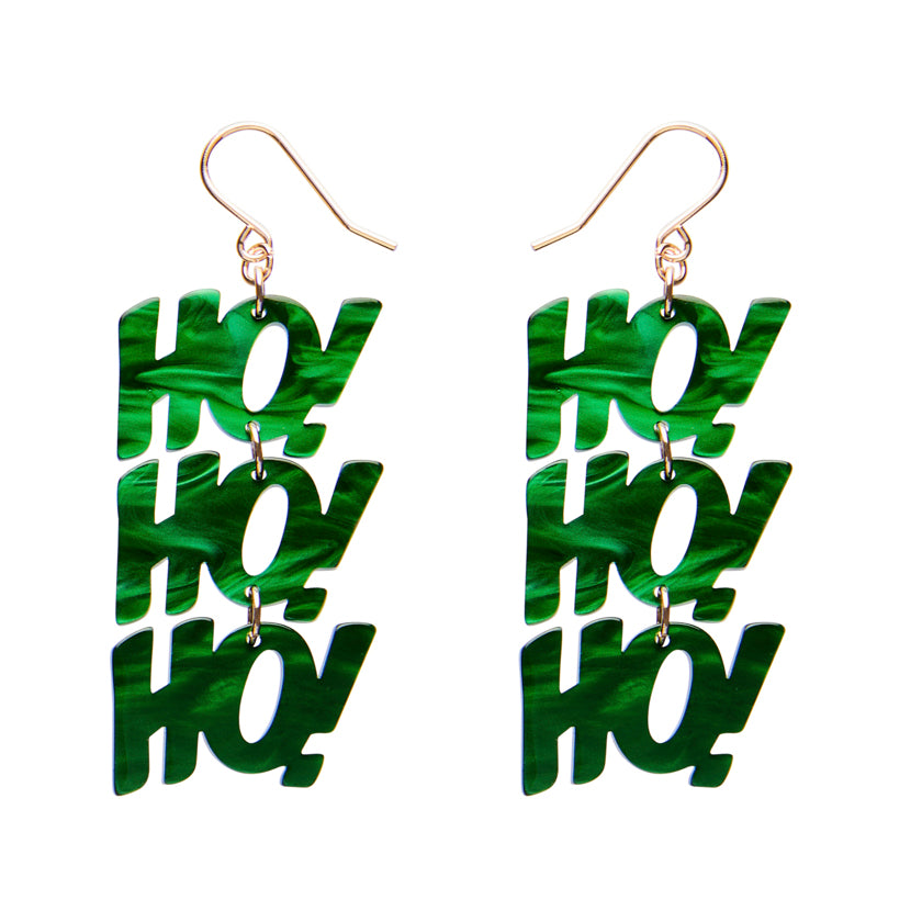 Ho, Ho, Ho Drop Earrings - Green