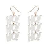 Ho, Ho, Ho Drop Earrings - White