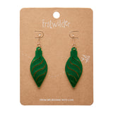 Long Bauble Drop Earrings - Green