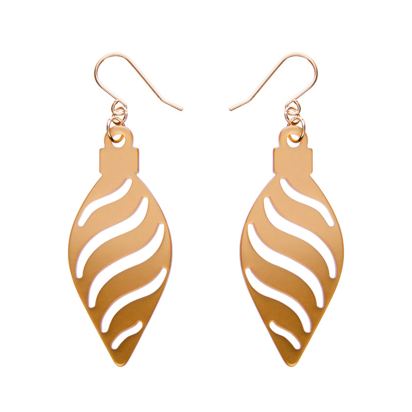 Long Bauble Drop Earrings - Gold