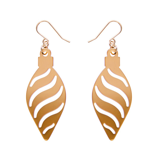 Long Bauble Drop Earrings - Gold