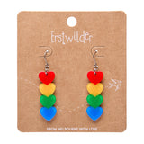 Rainbow Hearts Drop Earrings