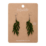 Olive Branch Drop Earrings - Green